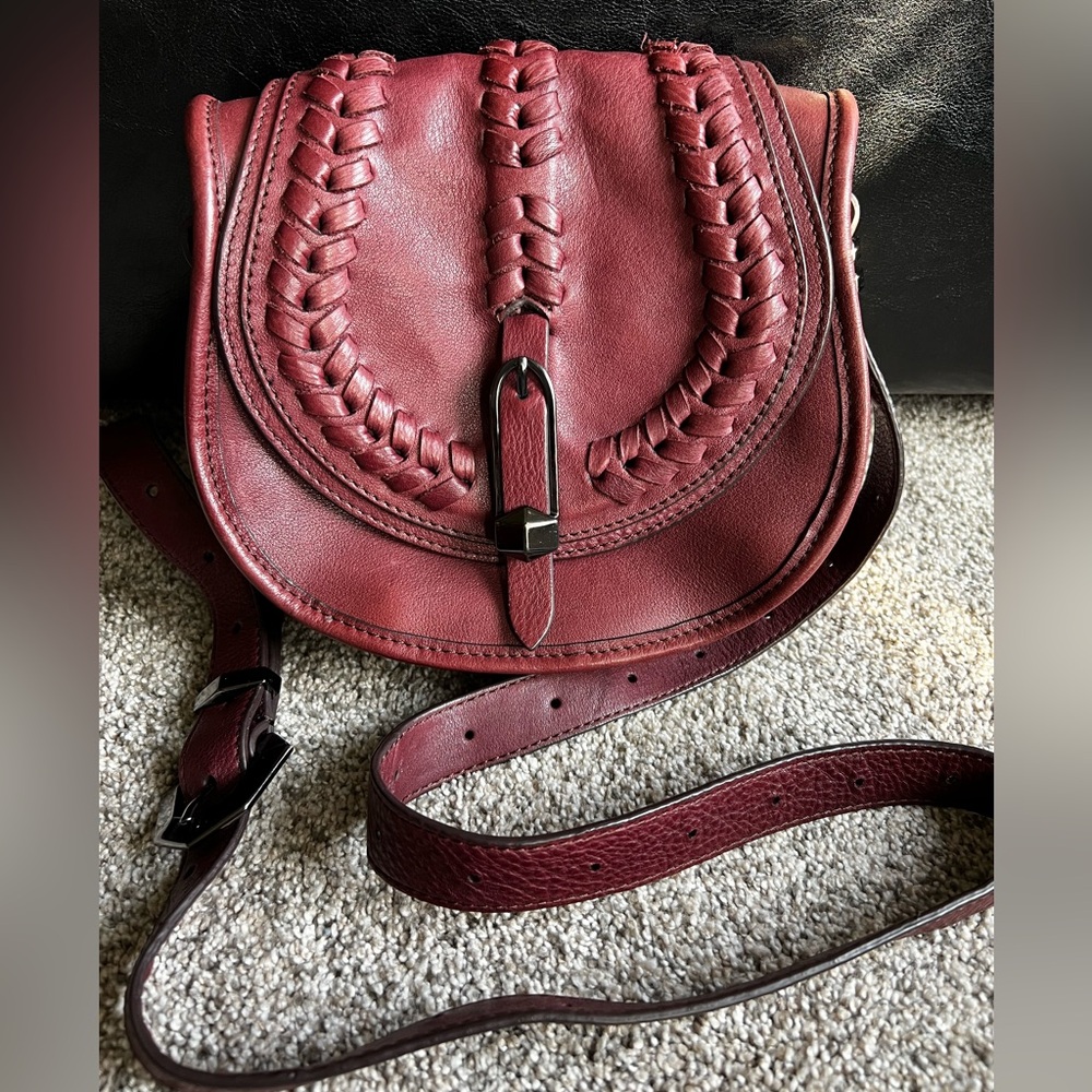 Oryany Ox Blood Leather British Saddle Adjustable Bag